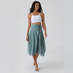 Halara Teal Midi Skirt with 2 Pockets in Attached Shorts